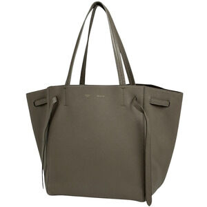 Celine Cabas Phantom Tote Bag Leather Greige Gray
